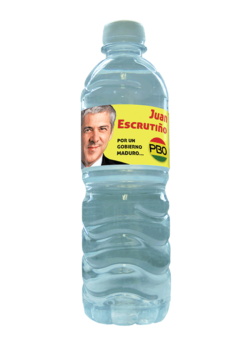 Botella con publicidad